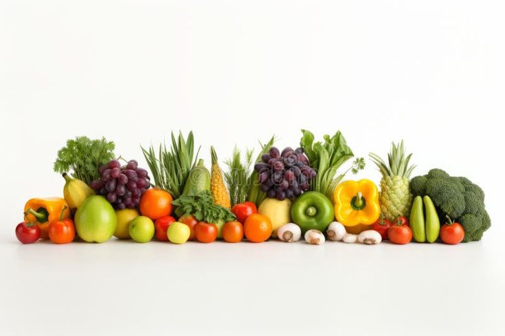 Composition of fruits and vegetables isolated on…